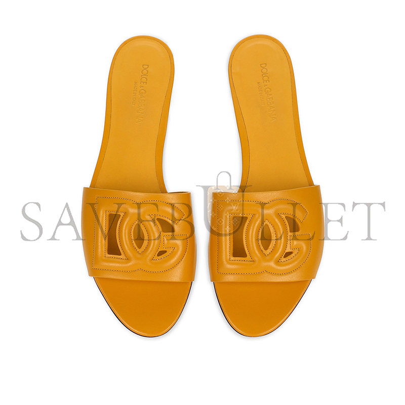 DOLCE GABBANA CALFSKIN SLIDERS WITH DG LOGO CQ0436AY32980220